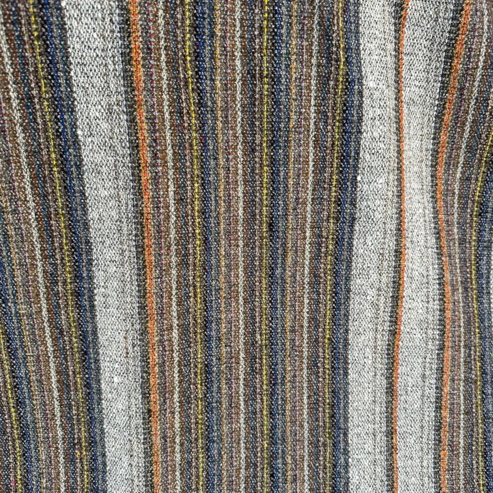Vintage Camac Rugs Ireland Handwoven 100% Wool Striped Fringe Blanket Throw READ
